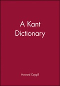 Cover: A Kant Dictionary - Wiley