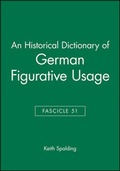 Cover: An Historical Dictionary of German Figurative Usage, Fascicle 51 - Wiley