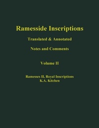 Enlarge image Cover: Ramesside Inscriptions, Ramesses II: Royal Inscriptions - Wiley