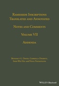 Cover: Ramesside Inscriptions, Addenda - Wiley
