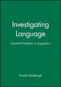 Cover: Investigating Language - Wiley