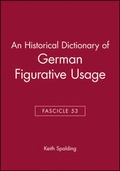 Cover: An Historical Dictionary of German Figurative Usage, Fascicle 53 - Wiley
