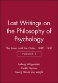 Cover: Last Writings on the Philosophy of Psychology - Wiley