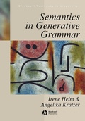 Cover: Semantics in Generative Grammar - Wiley