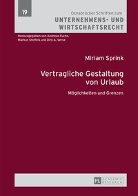 Abbildung von: Vertragliche Gestaltung von Urlaub - Peter Lang Verlag