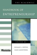 Cover: The Blackwell Handbook of Entrepreneurship - Wiley