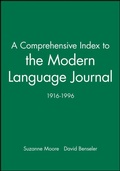 Cover: A Comprehensive Index to the Modern Language Journal - Wiley