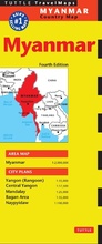 Cover: Myanmar Travel Map Fourth Edition - Periplus Editions