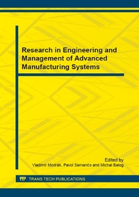 Enlarge image Cover: Research in Engineering and Management of Advanced Manufacturing Systems - Trans Tech Publications Ltd