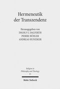 Cover: Hermeneutik der Transzendenz - Mohr Siebeck