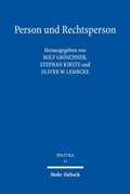 Cover: Person und Rechtsperson - Mohr Siebeck