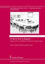 Cover: To Know How to Suggest ... - Frank & Timme