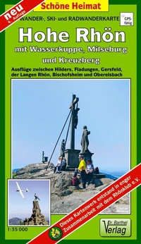 Abbildung von: Wander-, Ski- und Radwanderkarte Hohe Rhön mit Wasserkuppe, Milseburg und Kreuzberg - Barthel, A