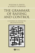 Cover: The Grammar of Raising and Control - Wiley