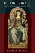 Cover: Before Virtue - The Catholic University of America Press