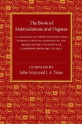 Cover: The Book of Matriculations and Degrees - Cambridge University Press