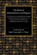 Cover: The Book of Matriculations and Degrees - Cambridge University Press