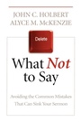 Cover: What Not to Say - Westminster/John Knox Press,U.S.