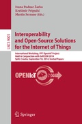 Cover: Interoperability and Open-Source Solutions for the Internet of Things - Springer