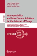 Cover: Interoperability and Open-Source Solutions for the Internet of Things - Springer