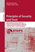 Cover: Principles of Security and Trust - Springer