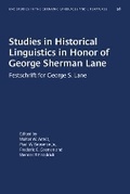 Cover: Studies in Historical Linguistics in Honour of George Sherman Lane - The University of North Carolina Press