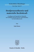 Cover: Strafprozesstheorie und materielle Rechtskraft. - Duncker & Humblot