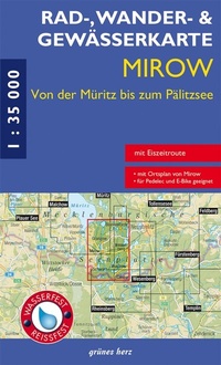 Abbildung von: Rad-, Wander- und Gewässerkarte Mirow - von der Müritz zum Pälitzsee - grünes herz