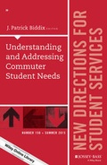 Cover: Understanding and Addressing Commuter Student Needs - Wiley