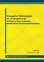 Cover: Innovative Technologies in Development of Construction Industry - Trans Tech Publications Ltd