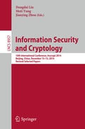 Cover: Information Security and Cryptology - Springer