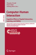 Cover: Computer-Human Interaction. Cognitive Effects of Spatial Interaction, Learning, and Ability - Springer