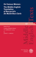 Cover: On Famous Women: The Middle English Translation of Boccaccio's 'De Mulieribus Claris' - Universit&auml;tsverlag Winter