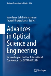 Enlarge image Cover: Advances in Optical Science and Engineering - Springer