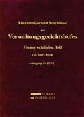 Cover: Erkenntnisse und Beschl&uuml;sse des Verwaltungsgerichtshofes - Verlag &Ouml;sterreich