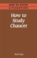 Cover: How to Study Chaucer - Palgrave Macmillan