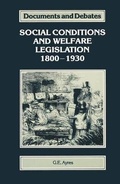 Cover: Social Conditions and Welfare Legislation, 1800-1930 - Palgrave Macmillan