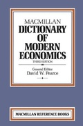 Cover: Macmillan Dictionary of Modern Economics - Palgrave Macmillan
