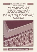 Cover: Elementary Exercises in Word Processing: Tchrs' - Palgrave Macmillan