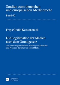 Abbildung von: Die Legitimation der Medien nach dem Grundgesetz - Peter Lang Verlag
