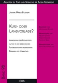 Cover: Kurz- oder Langvorlage? - EOS Verlag