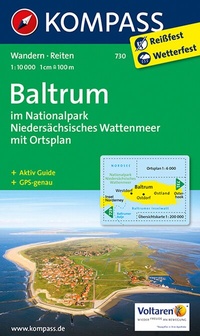 Abbildung von: KOMPASS Wanderkarte 730 Baltrum im Nationalpark Niedersächsisches Wattenmeer 1:10.000 - KOMPASS-Karten