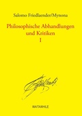 Cover: Philosophische Abhandlungen und Kritiken 1 - BoD - Books on Demand