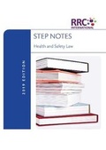 Cover: RRC STEP Note: Health and Safety Law - RRC Publishing