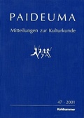 Cover: Paideuma / Paideuma. Mitteilungen zur Kulturkunde - Kohlhammer