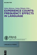 Cover: Experience Counts: Frequency Effects in Language - De Gruyter