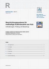 Abbildung von: ift-Richtlinie OB-01/1 - ift Rosenheim