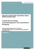 Cover: Gruende fuer die niedrige Ausschoepfungsquote einer quantitativen Befragung - GRIN Verlag