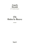 Cover: Ou Finira Le Fleuve - Fayard