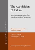 Cover: The Acquisition of Italian - John Benjamins Publishing Co